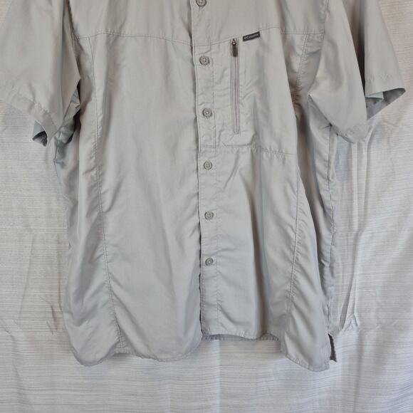 Columbia Shirt Mens XL Omni-Shade Grey Sun Protection Button Down Short Sleeve - Picture 6 of 13